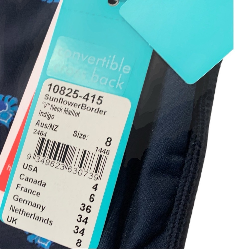Seafolly Sunflower border Maillot Swimsuit Blue 4 - Picture 7 of 15